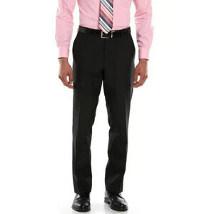 THE SAVILE ROW Co Men's Brixton Suit Pants 38x30 Black Flat Front Stretch NWOT